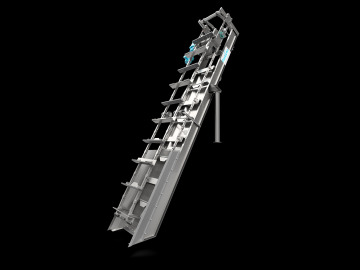 Side View of Aqua Caiman® In-Channel Articulating Rake Screen