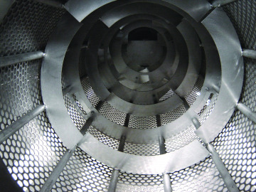 Drum screen internals of the ThickTech Rotary Drum Thickener 